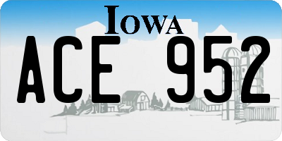 IA license plate ACE952