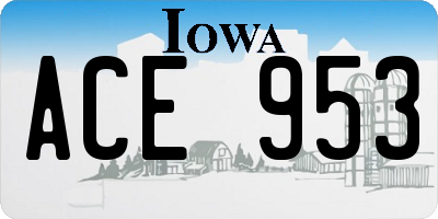 IA license plate ACE953