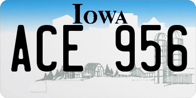 IA license plate ACE956