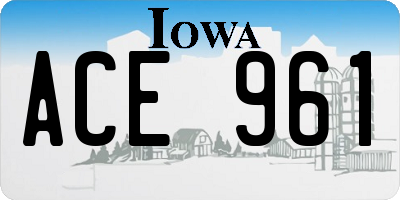 IA license plate ACE961