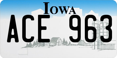 IA license plate ACE963