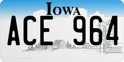 IA license plate ACE964