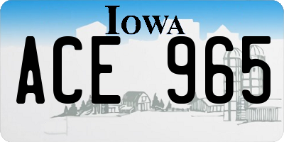 IA license plate ACE965