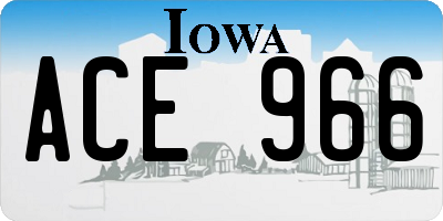 IA license plate ACE966