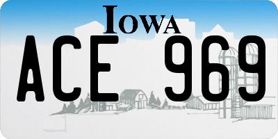 IA license plate ACE969