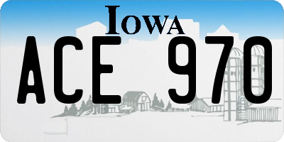 IA license plate ACE970