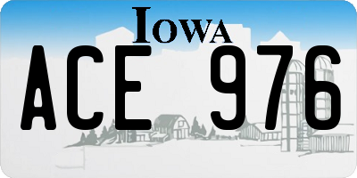 IA license plate ACE976