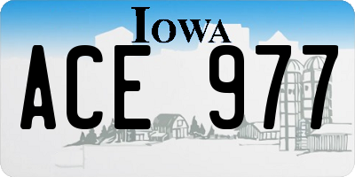 IA license plate ACE977