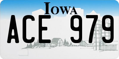 IA license plate ACE979