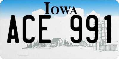 IA license plate ACE991