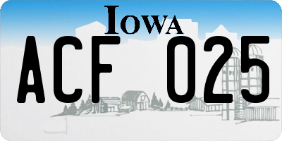 IA license plate ACF025