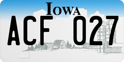 IA license plate ACF027