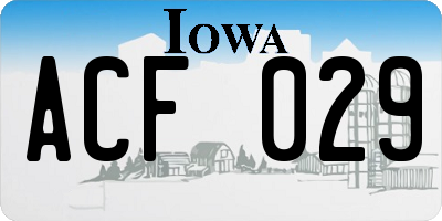 IA license plate ACF029