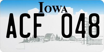 IA license plate ACF048