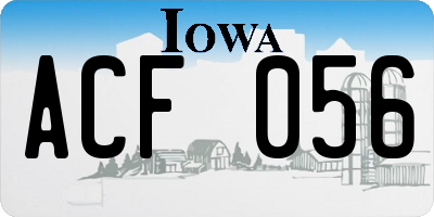 IA license plate ACF056