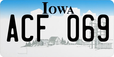 IA license plate ACF069