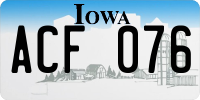 IA license plate ACF076