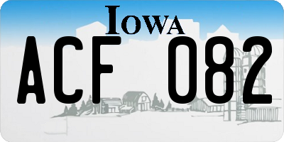 IA license plate ACF082