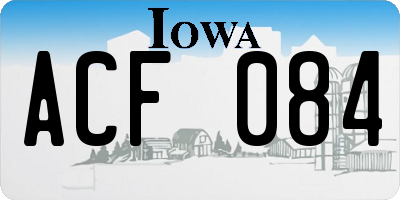 IA license plate ACF084