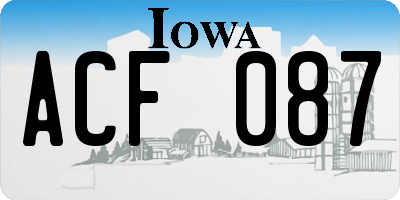IA license plate ACF087