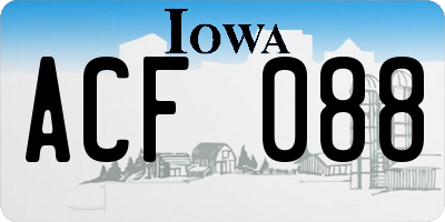 IA license plate ACF088