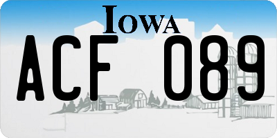 IA license plate ACF089