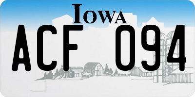 IA license plate ACF094