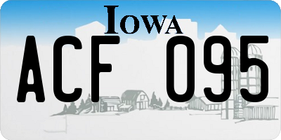 IA license plate ACF095
