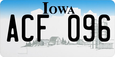 IA license plate ACF096