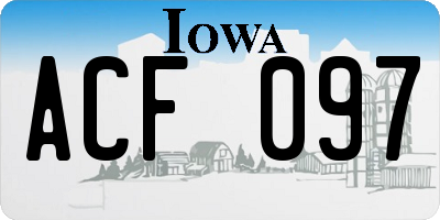 IA license plate ACF097