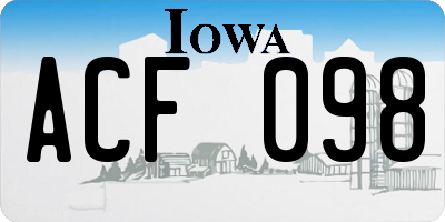 IA license plate ACF098