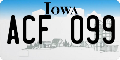 IA license plate ACF099