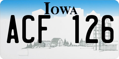 IA license plate ACF126