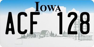 IA license plate ACF128