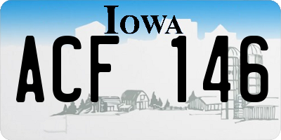 IA license plate ACF146