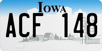 IA license plate ACF148
