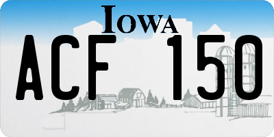 IA license plate ACF150