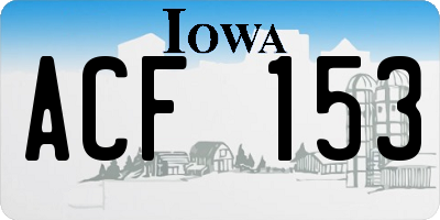 IA license plate ACF153