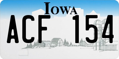 IA license plate ACF154