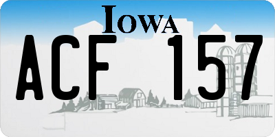 IA license plate ACF157