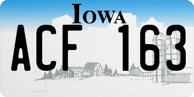 IA license plate ACF163