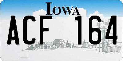 IA license plate ACF164