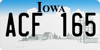 IA license plate ACF165