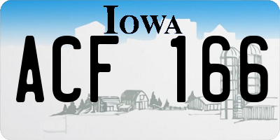 IA license plate ACF166