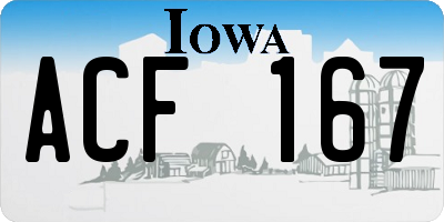 IA license plate ACF167