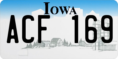 IA license plate ACF169