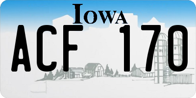 IA license plate ACF170