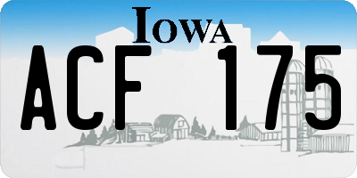 IA license plate ACF175