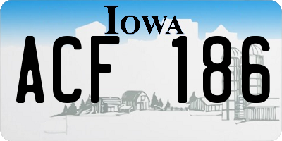 IA license plate ACF186