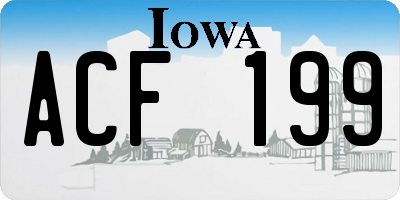 IA license plate ACF199